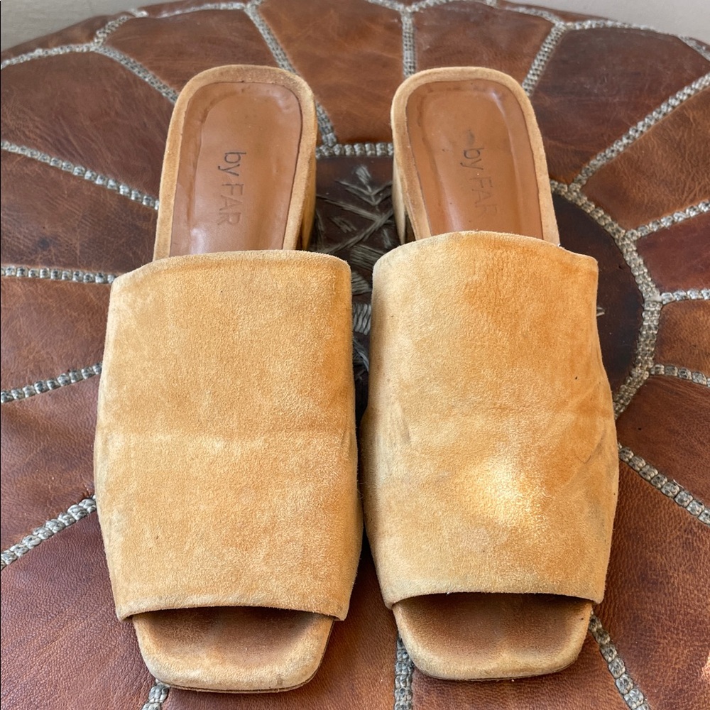 BY FAR Camel Suede Mules - Picture 2 of 4